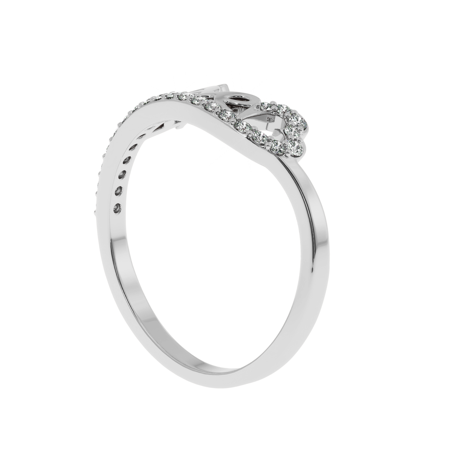 0.19 CT Love Script Heart Lab Diamond Ring in 14K Gold